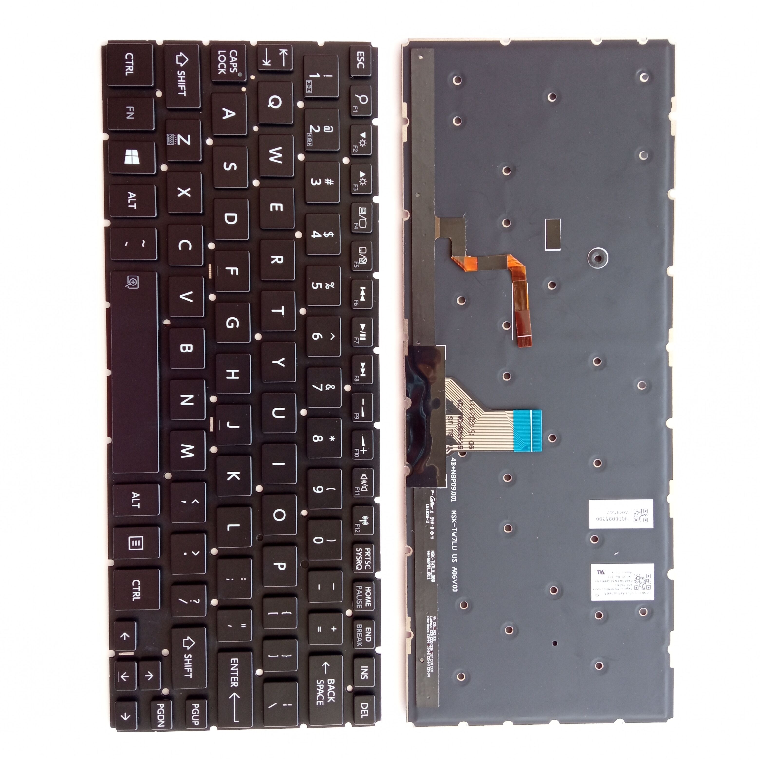Picture of New Replacement Laptop Keyboard For TOSHIBA L15W\P25W BLACK Backlit US Layout